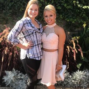 Blush pink homecoming dress